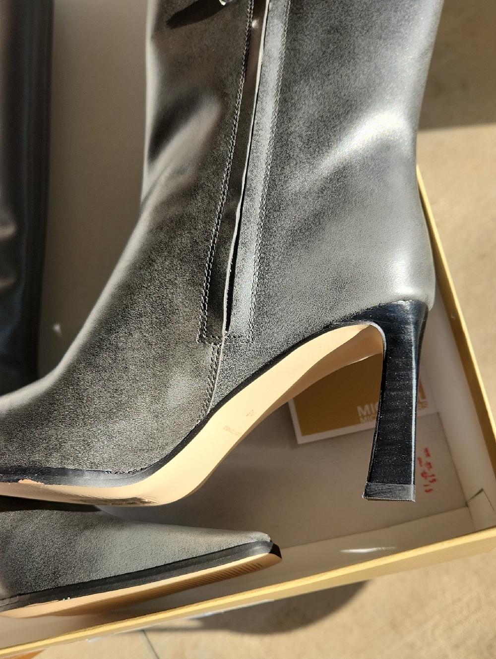 Michael Kors Burnished Leather Knee Boots in Brown - Picture 4 of 5